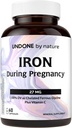 Jern Supplement, Ferrous Bisglycinate, Gentle, med Vitamin C som L-Calcium Askorbate, under svangerskapet ved å angre av naturen, 100% daglig verdi, blodbuilder, 60 Vegan Caps