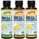 Barlean Omega 3 Fish Oil Liquid Supplement 3-Flavor Variety Pack for menn og kvinner, EPA og DHA Fatty Acid, inneholder nøkkel lime Pie, sitron crème og Mango Peach Flavors, 8 oz