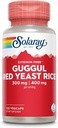 SOLARAY Guggul Gum Extract & Red Yeast Rice - Sunn Cardiovaskulær funksjonsstøtte - Lab Verifisert - 60 Services, 120 Vegkaps