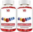 VITA GLOBE B Complex Gummy Vitaminer - Strawberry Flavor med vitamin C, Niacin, B6, B12 & Biotin for energi, hjerte helse og hjerne støtte, 120 greve (Pack of 2)