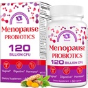 Menopause Supplements for kvinner, 120 milliarder CFU Menopause Probiotika for kvinner, all-naturlige probiotika for varme blits Menopause, nattsweats, Mood Swings, Gut og hormon - 60 Herbal Capsules