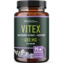 Vitex Chasteberry Supplement 600mg Agnus Castus for kvinners hormonbalanse, Menopause, Menstruell regelmessighet & Hormonal Acne* | Certified Glutenfri, Vegetarisk ® 90 kapsler, 3-måneders forsyning