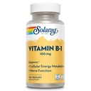 SOLARAY Vitamin B-1 100 mg | Sunn energimetabolisme, hud, hjerne, hjerte og nervesystem støtte | 100 VegCaps