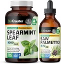 BIO KRAUTER Spearmint 250 kapsler og så Palmetto Tinktur 4 fl. Oz.