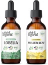 Wild & organisk Lobelia Tinktur 2 fl oz & Mullein Tinktur 2 fl oz