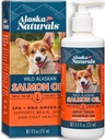 Alaska Naturals Wild Alaskan Salmon Fish Oil Supplement for hunder Hud og Coat med EPA DHA Omega 3 fettsyrer flytende mat topper 8 oz. Pump