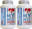 Jeg elsker MY PETS LLC katt immunforsterker behandlinger - CAT Immune Support - Booster - Sunn Supplement - katt Liver Supplement - 120 Behandlinger (2 flasker)