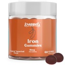 Droppels Jern Gummies 18 mg for kvinner og menn – Vegansk plantebasert jerntilskudd | støtter energi og blod helse | Pektin-basert, ikke-GMO, Gluten & Gelatin gratis | Tamarind Flavor, 60 greve