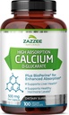 Zazzee høy absorpsjon kalsium D-Glucarate, 500 mg per kapsel, 3 mg BioPerin for forbedret absorpsjon, 100 veganske kapsler, Plus Broccoli 10:1 ekstrakt, 100% vegetarisk, CDG, all-naturlig og ikke-GMO