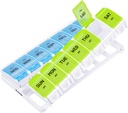 AUVON ukentlig Pill Organizer 2 ganger om dagen artritt vennlig med våren åpen design, BPA gratis 7 dager PM pille boks tilfelle med store separate sammenligninger å holde 9 fiskeoljer, Supplement, medisinering