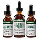 NutraMedix Detox Support Bundle - Sealantro (Chlorella, Cilantro Leaf & Pacific Cold-Water Red Seaweed), Sparga (Astragalus) & Burbur Pinella ekstrakter for rengjøring og detox støtte - 3-Piece sett