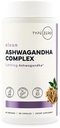 Type Zero KSM-66 Ashwagandha Root Extract 1200mg, 60 Serveringer - høy potens 5% withanolides - med gummeric, Rhodiola Rosea og BioPerine Black Pepper ekstrakt - 180 Veggie Caps