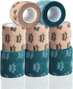 Selvklebende bandasje Wrap - Vet Wrap for hunder Ingen Chew - medisinsk kohesiv bandasje Wrap for sår omsorg, Paw Care, Førstehjelp, Vet Tape for Pet Birds Cat hester (2 tommer, 8 ruller, 8 farger)