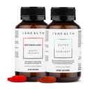 JSHelse Vitaminer Bloating Bundle - Inkluderer Detox + Debloat Liver Helse Formula & Metabolisme+ Naturlig energisupport