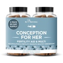Konseptfertilitet Kosttilskudd for kvinner - Bidrar ovulering, Hormonal balanse, og regelmessige sykluser - Prenatal vitamin støtte med Myo-Inositol, Folat, Folinsyre, Vitex - 120 Vegetariske myke kapsler