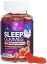 Sove Gummies for voksne ekstra styrke 8mg - Melatonin med Passiflora ekstrakt for hvilefull søvn - rask fungerende Melatonin søvn Gummy Supplement, Vegan, ikke-GMO, Tastige Strawberry Flavor - 60 Gummies
