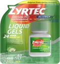 Zyrtec 24-timers innendørs og utendørs allergi flytende geler, antihistaminer kapsler med cetirizinhydrochlorid for hele dagen allergi relief, 40 ct (pakke med 2)