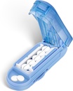 DUBSTAR Piller Splitter for små og små piller, flere piller for små eller store piller, justerbare piller Splitter med Centerring enhet og Blade Guard for flere tabletter (Pale Blue)
