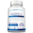 Godkjent Science Sleepsyl - Sleep Supplement - Valerian Root, Lemon Balm, Melatonin, Kamille, L-Ornithine - Vegan, 60 Kapsler