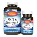 Carlson - MCT & Omega-3, Kokosolje, Caprylic & Capric Acids, EPA & DHA, Energiproduksjon, Fettmetabolisme og Hjernehelse, 120 + 30 Softgels