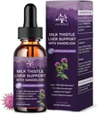 (1 Pakke) Melk Thistle Extract Drops Silymarin 1000mg, Liver Helse Support Flytende med Dandelion Root & Artichoke, Cleanse og Detox & Repair Liver Herbal Supplement, Vegan, Non-GMO, 1 Fl Oz