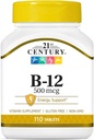 21st Century B-12 500mg Tabletter, 110-talls (Pack of 2)