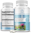 Melk Thistle Supplement Kapsler, Liver Helse Formel, med Dandelion Root, 10:1 Ekstrakt, for Liver Detox Cleanse Support, Digestive & Immune System, 120 Veggie Caps