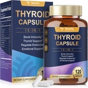 Thyroid støtte for kvinner & mann Supplement Complex Capsules - Iodine Thyroid Supplement med L tyrosin Bladderwrack Kelp Ashwagandha Selenium Supplements - Mood Enhancer Energy Blance Thyroid nivå
