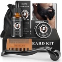 Skjeggvekst og Grooming Kit - Vekstolje (2Oz), Balm, Comb, E-bok, Oppbevaringspose, Mustache Mens Gavesett for ham