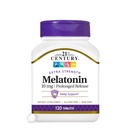 21st Century Melatonin 10mg ekstra styrke Tabletter, (120 greve), langvarig frigjøring søvnhjelp for voksne, fremmer avslapning og hvile søvn, ikke-habit forming, glutenfri, ikke-GMO