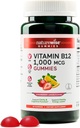NatureWise vitamin B12 Gummier for voksne, 1000 mg - Jordbær sitronflavor - støtter daglig energi, mental klarhet, kognitiv funksjon - Vegansk, Glutenfri, Ikke-GMO - 60 greve[1-måneders forsyning]