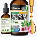 BIO KRAUTER Echinacea og Goldenseal Root Liquid Extract - Natural Immune Support - Echinacea Drops med GoldenSeal - Vegan, alkohol og sukkerfri tinktur - 2 fl.Oz.