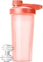 Mr. Pen- Shaker flaske for proteinblandinger, 28 oz, Coral Pink med Twist Cap og Wire Whisk Ball, Mixer Cup for Shakes
