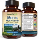 Beste multivitamin for menn | Helt menns multivitaminer og multimineraler med over 20 vitaminer A, C, D, E, B12, Sink & mer essensielle vitaminer for menn | Energi, fokus og immun helse. 120 Kapsler