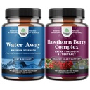 Bundle av vann borte flytende opphold med Dandelion Leaf Extract & Grønn te for å blomstre relief og høy styrke Hawthorn Berry Kapsler med blad og blomst ekstrakt 4:1 for sunn hjerte og digestion