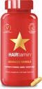 HAIRtamin Vegansk Hårvitaminer for raskere hårvekst | Alle naturlige Biotin Hårvekst Vitamin Capsules for å støtte sunn hårhud og negler | Kan redusere hårtap og in 30 Kapsler