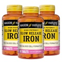 Mason naturlig sakte, embolitt jern (ferrous sulfat) 50 mg tabletter, 180 dagers forsyning, høy styrke supplement, gentle on mage, 3 pakke