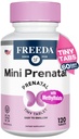 FREEDA Mini Prenatal Vitamin - Kosher Prenatals -Tiny lett å svelge tabletter - Prenatal Vitaminer med jern, Prenatal Folinsyre / Folat, vitamin D - Prenatal Multivitamin for gravide kvinner (120)