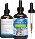 Pet Welling Thyroid støtte gull for katter - støtter sunn Thyroid Gland funksjon i katter, normal metabolisme, bugleweed, sitron Balm - veterinærformulert Herbal Supplement 4 fl oz (118 ml)