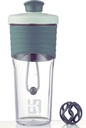 2. generasjon Shaker-flaske for protein med blandingskule - perfekt for trening og utendørs bruk, 24-Ounces Whey Protein Shaker med klar måling (svart grønn)