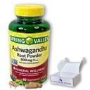 Ashwagandha- 500 mg rotpulver, 60 kapsler (pakke med 1)