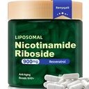 Renyqatt NAD + Supplement - Liposomal Nicotinamid Riboside - Supplement for anti-aldring, energi, fokus - 80 kapsler(1B)