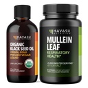 HAVASU NUTRITION Organic Black Seed Oil Liquid + Mullein Leaf Kapsler Bundle