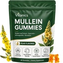 Mullein Gummies, Daily Respiratory Helse Gummies, 1000mg Mullein Leaf urt ekstrakt, Pear Flavor, Lunge Helse & Sinus Relief (30 dagers forsyning)