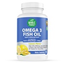 Omega 3 Fish Oil Kosttilskudd, Maks styrke 2400 mg Omega-3, 1440mg Fish Oil, EPA DHA fettsyrer, hjertehelse, visjon, øye, hjerne, immunstøtte for kvinner og menn. Naturlig sitronflavor, 60 ct (1)