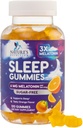 Melatonin Sleep Gummies - Melatonin 6mg Per Serving - Sugar-fri Melatonin Gummy for voksne - Extra styrke sovende Gummy Supplement - støtter Restful Sleep - Tastig oransje Flavor - 120 Gummies