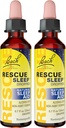 Bach RESCUE Sleep Dropper, Naturlig søvnhjelp, Homeopatisk Blomster Essens, Gratis Melatonin, Sukker, & Gluten, Familievennlig, Ikke-Alcohol Formula, 2 Pack, 20ml Ea