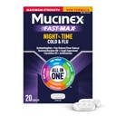 Mucinex Nightshift Cold & Flue, Maksimum styrke kraftig multi-Simptom Nighttime Relief, 20 raske release caplets - smertefri/fever Reduser, Cough Suppressant, Antihistamin