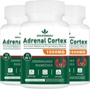 11-i-1 Adrenal Support Supplement,Cortisol Supplement med pantotensyre og Ashwagandha - støtter sunn adrenal funksjon, energi og avslapping - 180 kapsler