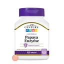 21st Century Papaya Enzyme Chewable (100 greve), Papaya & Pineapple Digestive Enzymer for Gut Helse, Tropisk Flavor, Ikke-GMO, Glutenfri, Ingen lagt til salt, Kunstig Flavors